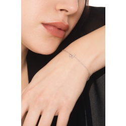 Bracciale lettera I in oro bianco 18k con diamanti 2