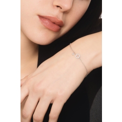 Bracciale lettera O in oro bianco 18k con diamanti 2