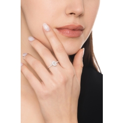 Anello con diamante taglio ovale 0.40ct GIA in oro bianco 18k 2