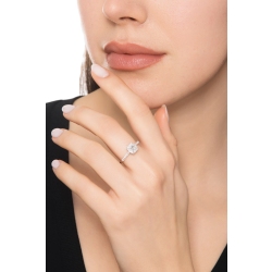 Anello con diamante taglio princess 0.50ct GIA in oro bianco 18k 2