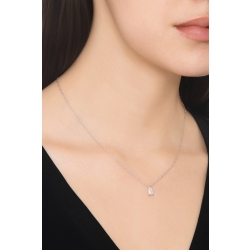 Collana con diamante taglio goccia 0.50ct  GIA in oro bianco 18k 2
