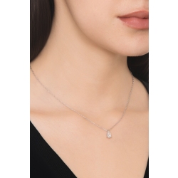 Collana con diamante taglio goccia 0.70ct  GIA in oro bianco 18k 2