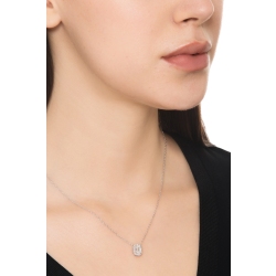 Collana con diamante taglio smeraldo 0.70ct  GIA in oro bianco 18k 2