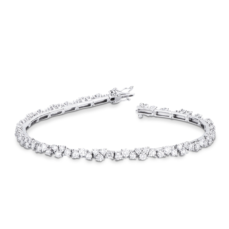 Bracciale design oro bianco 18k con diamanti