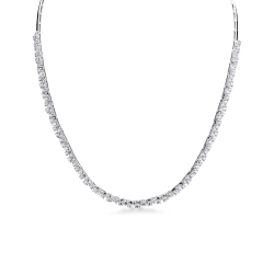 Girocollo design in oro bianco 18k con diamanti