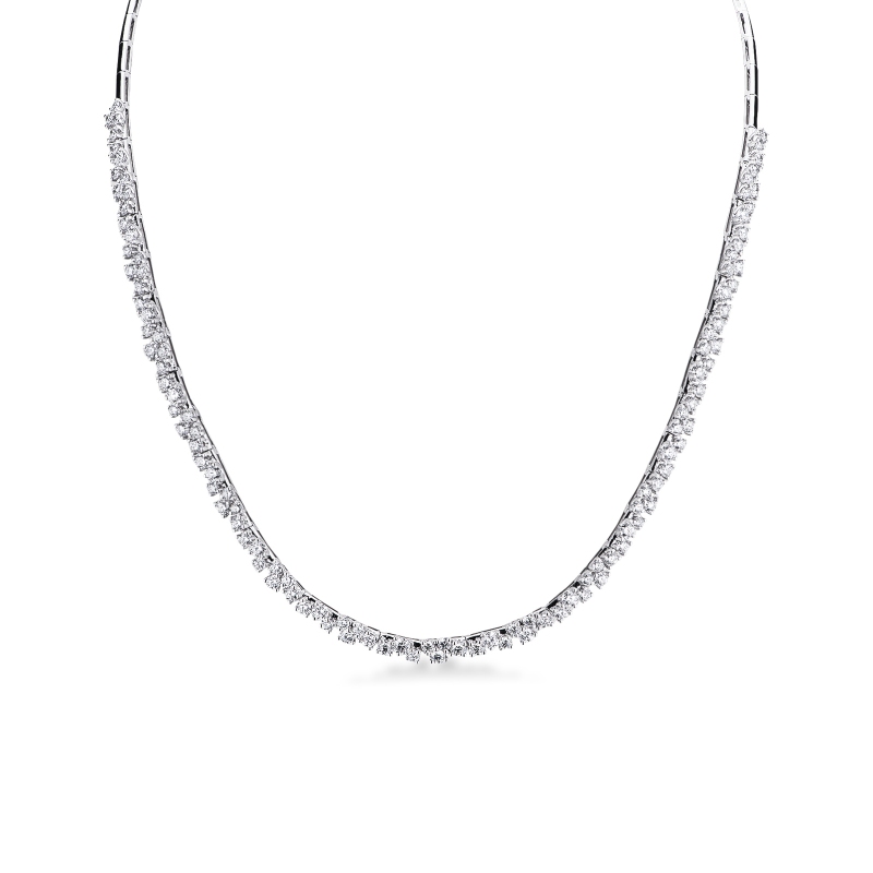 Girocollo design in oro bianco 18k con diamanti