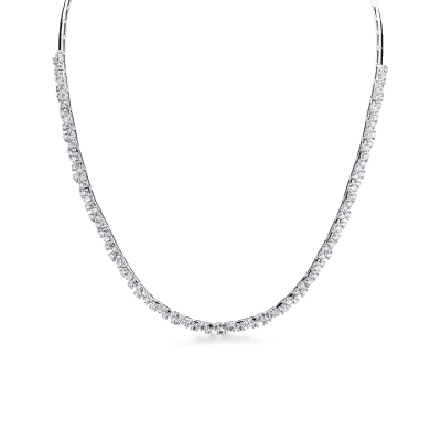 Girocollo design in oro bianco 18k con diamanti