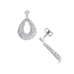 Orecchini goccia oro bianco 18k con diamanti