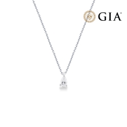 Collana con diamante taglio goccia 0.30ct GIA in oro bianco 18k