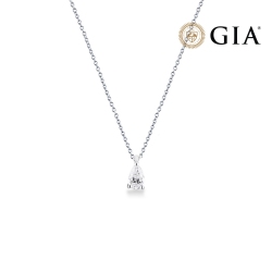 Collana con diamante taglio goccia 0.50ct  GIA in oro bianco 18k