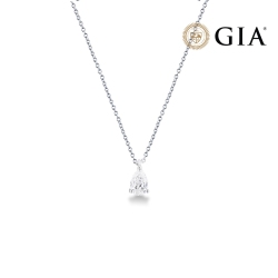 Collana con diamante taglio goccia 0.70ct  GIA in oro bianco 18k