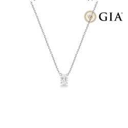 Collana punto luce in oro bianco 18k con diamante taglio ovale 0.70ct GIA