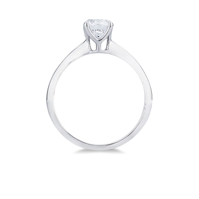 Anello solitario in oro bianco 18k con diamante, 1.00 ct