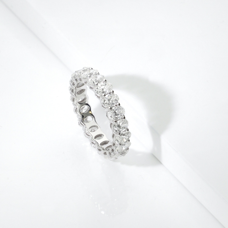 Eternity ring in white gold 18k with diamonds F VS