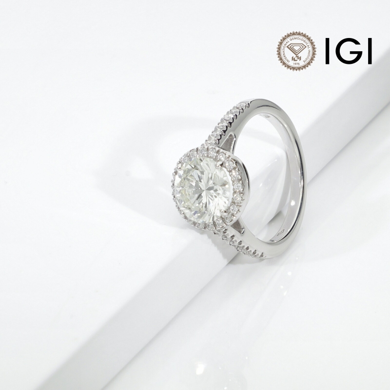 DIA 2.37ct J VVS2 IGI $571385969 mont. ANP13.Brill.contorno G VS###, pezzo unico