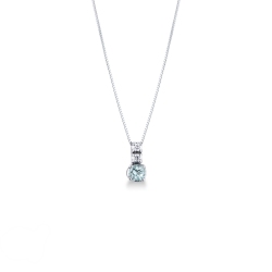 White gold 18k aquamarine and diamonds pendant 