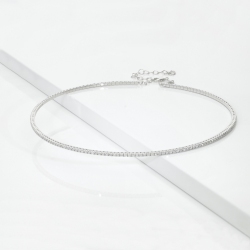 Girocollo choker semirigido in oro bianco 750 con diamanti
