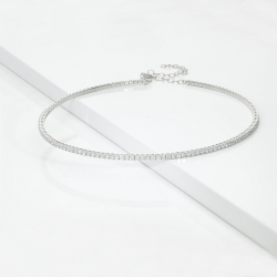 Collana choker in oro bianco 750 con diamanti