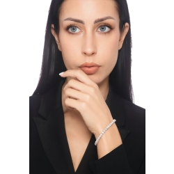 Bracciale tennis piramide in oro bianco 750 con diamanti 2