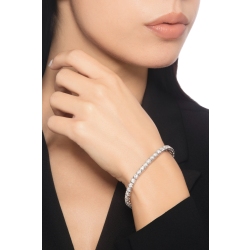 Bracciale tennis piramide in oro bianco 750 con diamanti