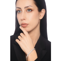 Bracciale tennis piramide in oro bianco 750 con diamanti 2