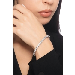 Bracciale tennis piramide in oro bianco 750 con diamanti