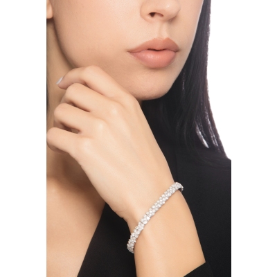Bracciale in oro bianco 750 design con diamanti