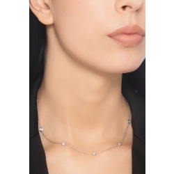White gold 18k necklace with 9 bezel diamonds  2