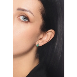 18k white gold earrings with emeralds pear cut and diamonds 2