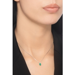 Solitaire emerald and diamonds pendant 2
