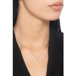 Collana punto luce in oro bianco 18k con diamante IGI, 1.00ct 2