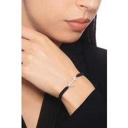 Tissue bracelet with anchor in white gold 18k and diamonds  2