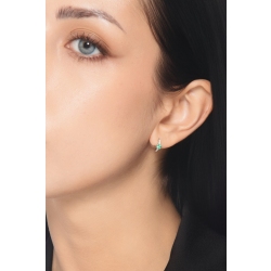 Earrings in white gold 18k with emeralds and diamonds 2