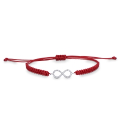 BRACCIALE uomo/donna INFINITO IN BRIL, TESSUTO ROSSO, SIMILE A WBRAP7000BB-T