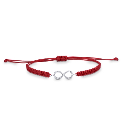 BRACCIALE uomo/donna INFINITO IN BRIL, TESSUTO ROSSO, SIMILE A WBRAP7000BB-T