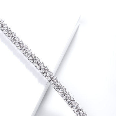 Bracciale in oro bianco 750 design con diamanti