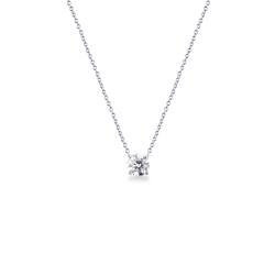 Collana punto luce in oro bianco 18k con diamante IGI, 1.00ct