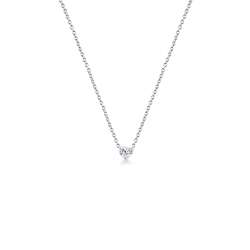 Collana con diamante taglio cuore 0.30ct GIA in oro bianco 18k