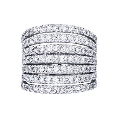 18k white gold wide band ring with diamonds 