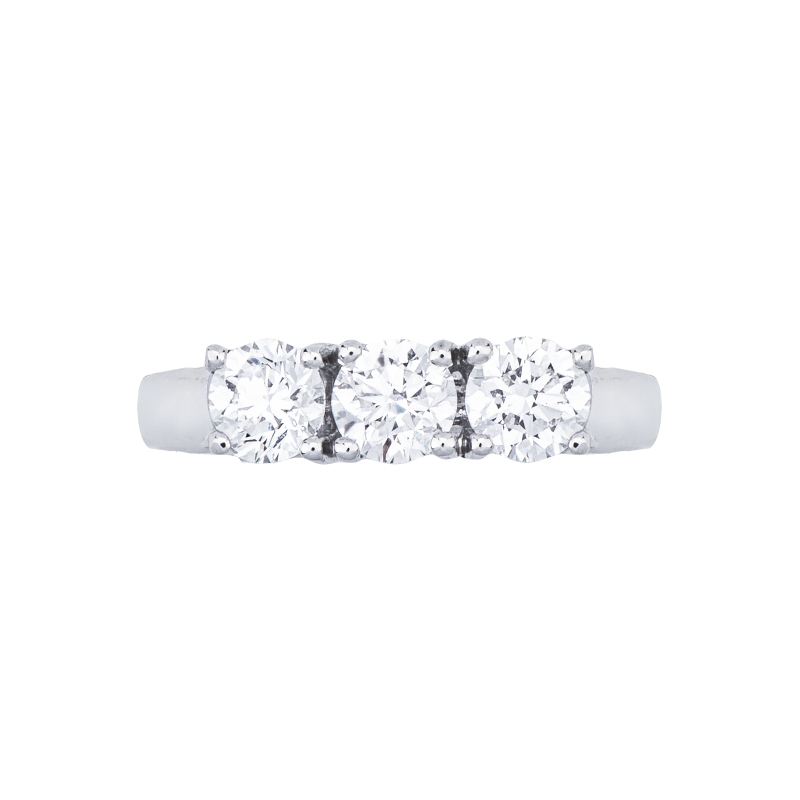 Anello Trilogy  in Oro bianco 18k con Diamanti ct. 1,20