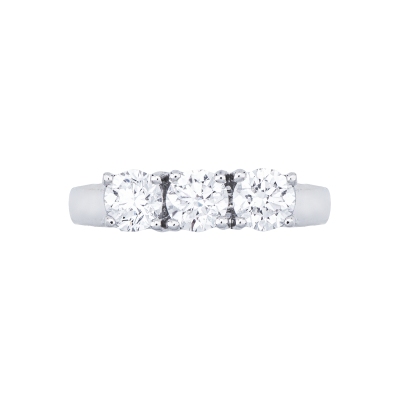 Anello Trilogy  in Oro bianco 18k con Diamanti ct. 1,20