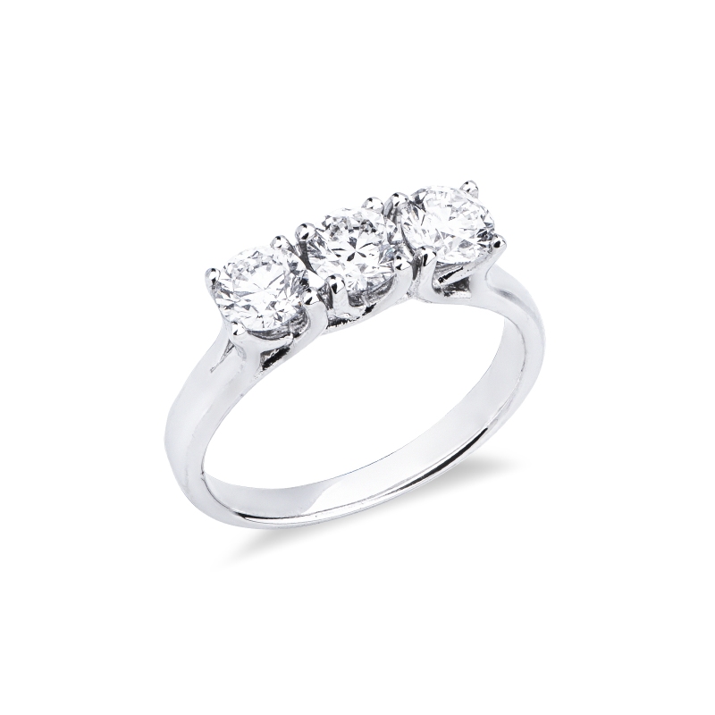 Anello Trilogy  in Oro bianco 18k con Diamanti ct. 1,20