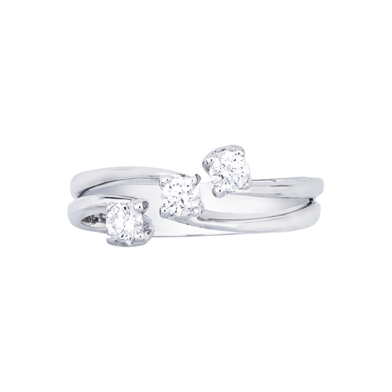 Trilogy ring white gold 18k
