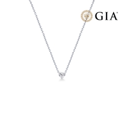 Collana con diamante taglio cuore 0.30ct GIA in oro bianco 18k
