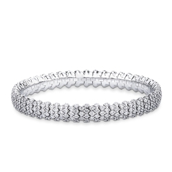 Bracciale elastico in oro bianco 750 con diamanti