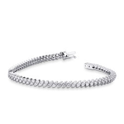 Bracciale tennis oro bianco con diamanti navette