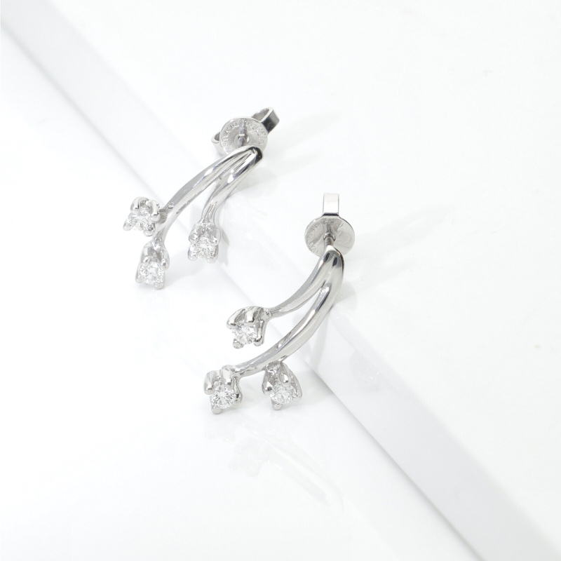 Orecchini trilogy in oro bianco 18k con diamanti