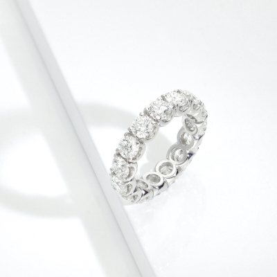 Anello eternity oro bianco 750 con diamanti certificati IGI F VS