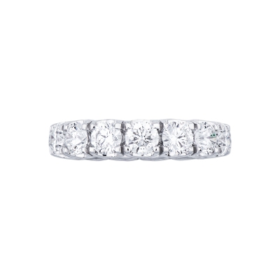 Anello eternity oro bianco 750 con diamanti certificati IGI F VS