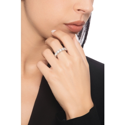 Anello eternity oro bianco 750 con diamanti certificati IGI F VS
